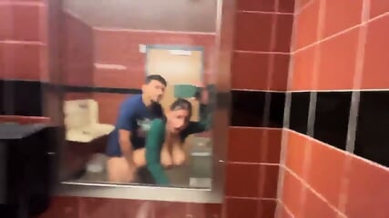 Horny Girl With Massive Tits Fucked In Public Bathroom And Gets A Dripping Wet Creampie