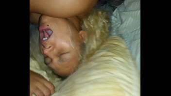 Blonde ebony gets banged and face shot wit cum