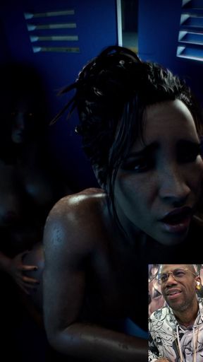 Panam Getting Ass Fucked by Transgender V in a Public Locker Room