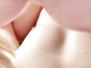 POV Golden-haired with big tits and curly snatch gets a morning orgasm