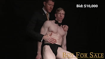 BoyForSale - innocent blond boy takes two enormous DILF dicks bareback