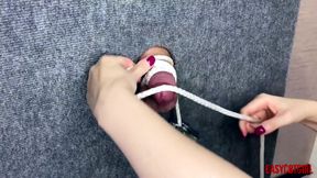 Mistress Tightly Tied The Slaves Cock And Balls By Hanging A Load On Them Easycbtgirl With Verified Amateurs