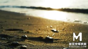 Budding Asian Model seduces stud at the beach