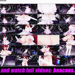 Sexy Demon Girl With Gigantic Tits Dancing In Sexy White Dress (3D HENTAI)