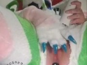 Murrsuit magic wand with buttplug orgasm solo
