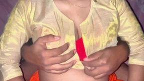 Desi Village Bhabhi big boobs Milking and licking pussy