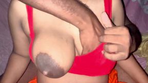 Desi Village Bhabhi big boobs Milking and licking pussy