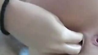 Fisting Her Ass on Webcam