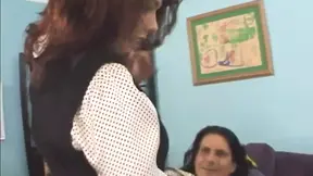 Pale cougar redhead takes big dick pounding