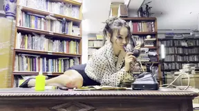 Librarian Monika Fox Hard Fucked Her Ass with Telephone Handset &amp; Big Dildo with Prolapse &amp; Squirt