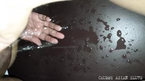 Small Asian Dick Doesn&#039;t Work so Well but Fingering Makes Squirt Over Chubby Step Mother