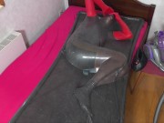 Vakuumbett Selbst Bondage - Kompilation Vakuumbett mit Hanschuhe