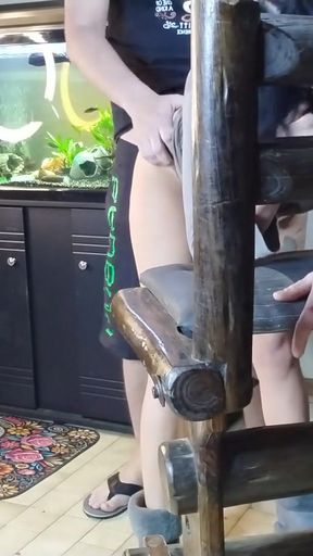 2 friends jerking off and jizzing in wife's pussy   Clip 1