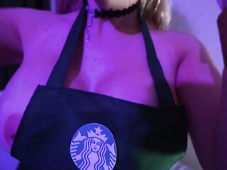 STARBUCKS BIMBO EMPLOYEE Gets SCREWED DURING SHIFT