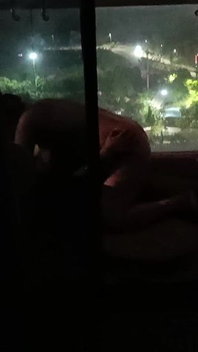 Wife Fucks Husbands Boss in Balcony for His Promotion