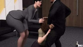 Cheating wife mouths husband's cock for job interview
