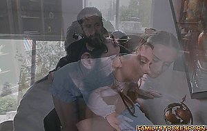 Tommy fucks Lily from behind with his girthy cock