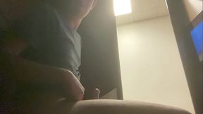Jerking off in adult theater