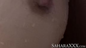 Sahara Knite gets horny and masturbates in the shower