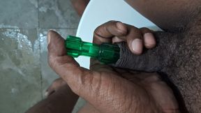 Playing with my penis with screwdriver