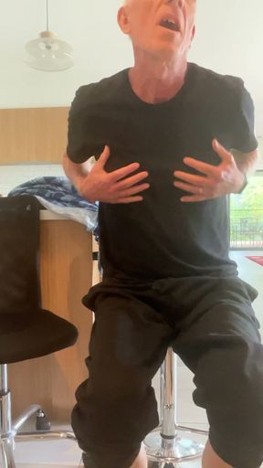 Stripping and playing with my cock