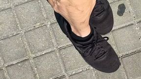 Tempest showing off the veins in her legs