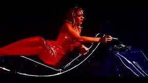 Hot blonde slut in red lingerie gets screwed hard from behind