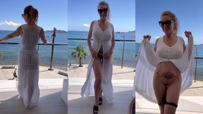coucou les amours ❤6eme jour a ibiza habillee d une robe blanche longue...