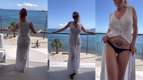 coucou les amours ❤6eme jour a ibiza habillee d une robe blanche longue...