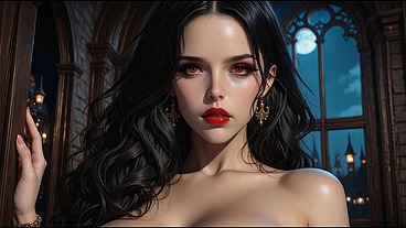 Crimson Vampire's Sexy Thirst ~ AI-Generated