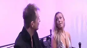 Bound blonde slut enjoys gangbanged hard by lustful men