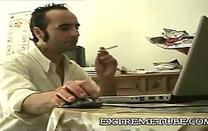 Sudden oral sex with a busty shemale bitch