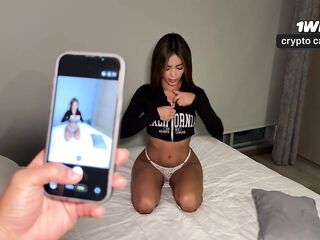 Tiny Lalin girl's Vibrator and Oral pleasure Play