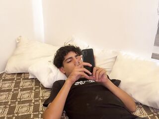 Stepson manages to share a couch with his stepmother and fulfills his fantasy dream out of being seen.