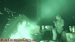 Gracelynn Moans and Richard Nailder cumming together while camping