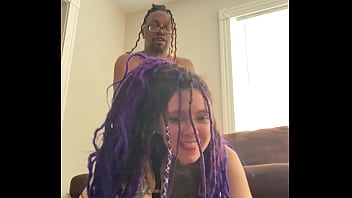 Broke purple dreadhead takes hard dick in rough pounding