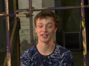 Sub Alex Faux has asshole stuffed with lit candle