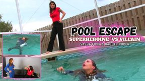 Superheroine vs. Villain: Sasha Foxxx’s Pool Escape from Raquel Roper 1080 HD