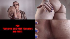 POV your dom sits over your face and farts