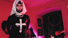 Hot Fetish Nun Mistress Eva Latex BDSM Milf Solo Gonzo Femdom Sexy Mature Boots High Heels