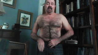 Nasty Hairy Daddy Jacks into a condom 8