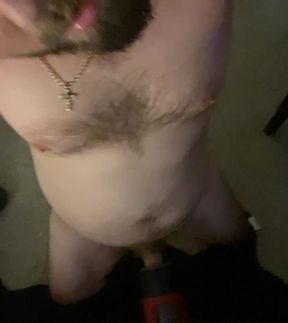Fucking my toy with my big white cock
