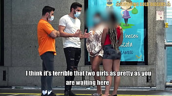 Two Guys Pick Up Two SLUTS At The Bus Stop And They Have A FOURSOME