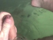 Solo male Hot Tub Masturbation Jerking off In the water while showing off my feet