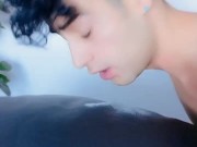 Twink has yummy breakfast - Own cum eating