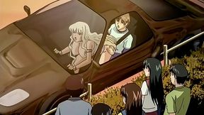 Animated car ride leads to kinky public sex