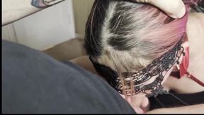 Afternoon Throat Service - Black Dress Swallows Every Drop