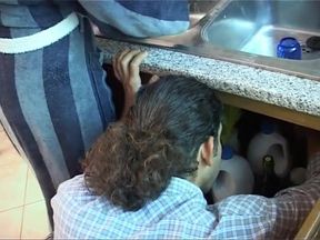 Italian brunette rides a hard big cock in the kitchen