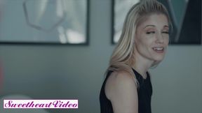 SweetHeartVideo - Lesbian Stepsis Sophie Sparks & Charlotte Stokely Eating & Rubbing Pussies in Bed