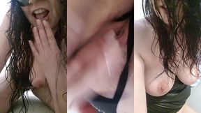 video robe simili et string ouvert ... viens me mater prendre mon pied